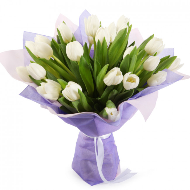 Букет цветов "Из белых тюльпанов" Букет цветов "Из белых тюльпанов"